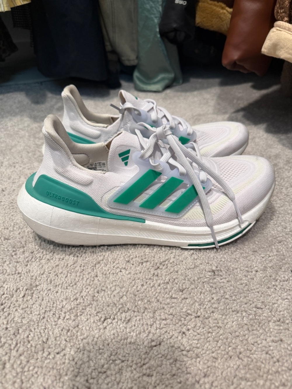 adidas Ultraboost Women's White & Teal Athletic Running Shoes
